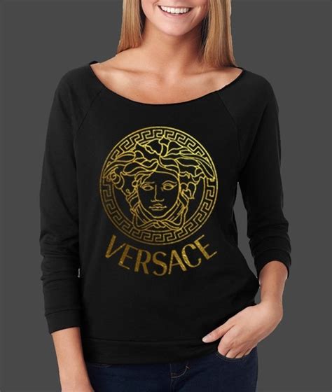 versace t shirts cheap gold blue whitr|Versace long sleeve shirt.